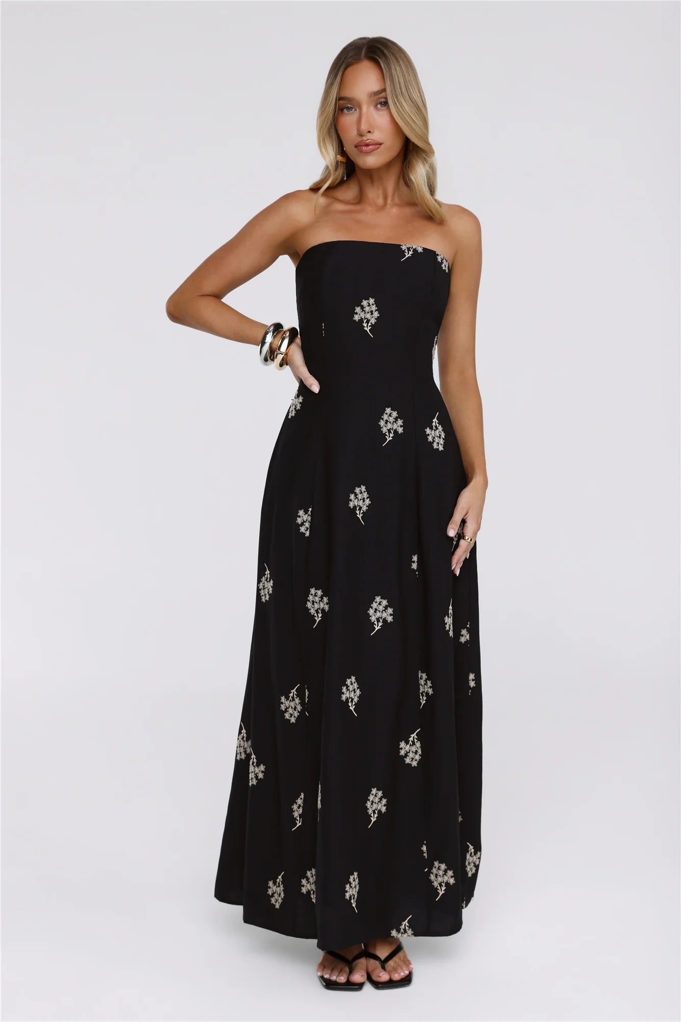 Icon Edit Strapless Maxi Dress Black