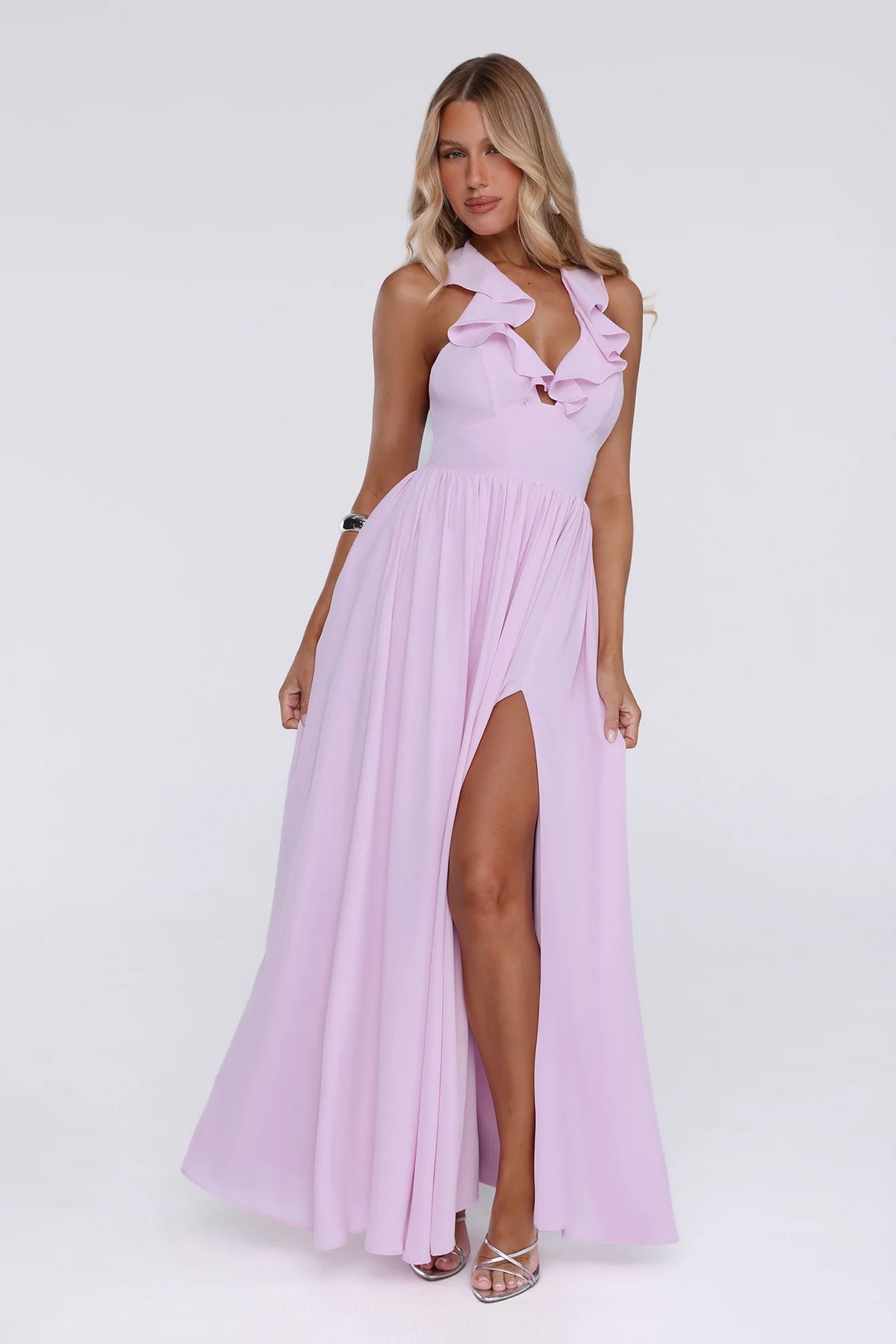 Celebrate You Halter Maxi Dress  Pink