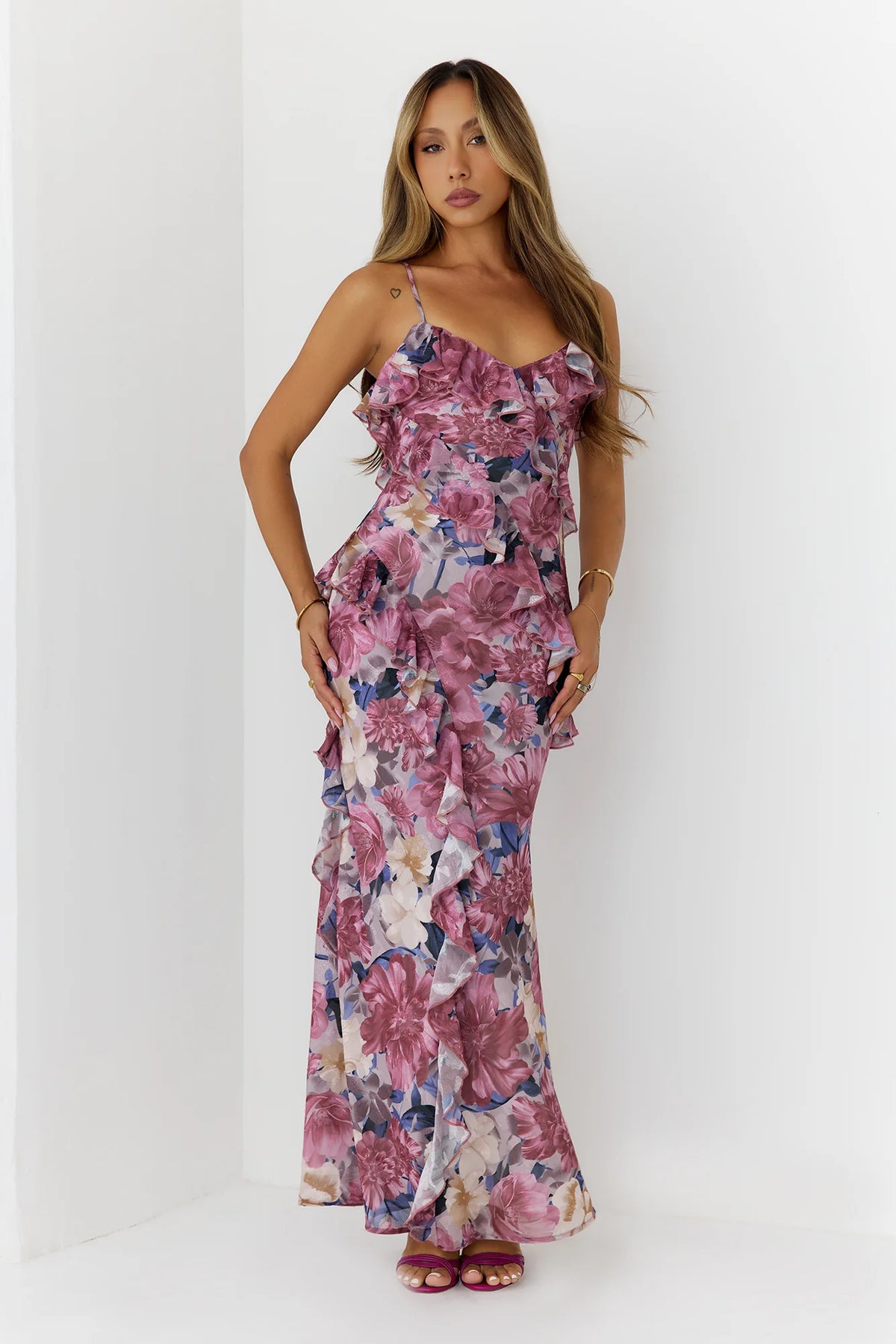 Moonlit Magnolia Maxi Dress Floral