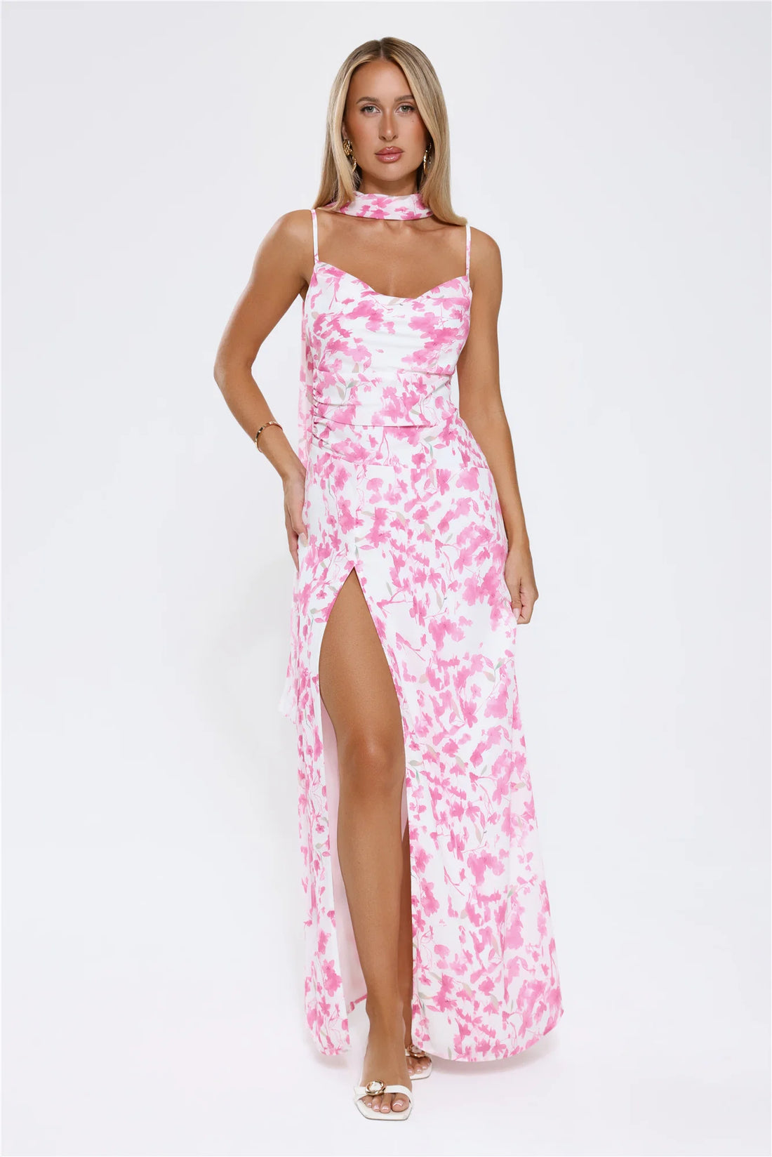 Soft Petal Sway Maxi Dress Pink