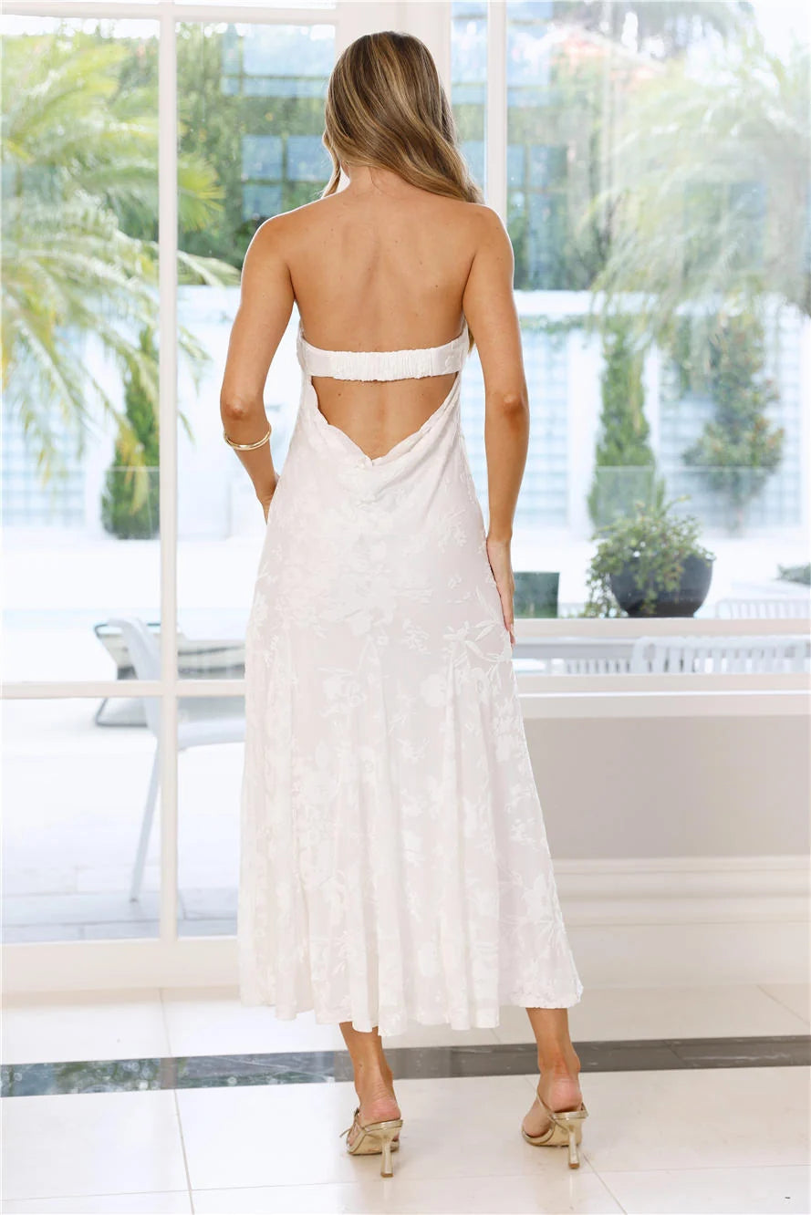 Style Empress Strapless Maxi Dress White