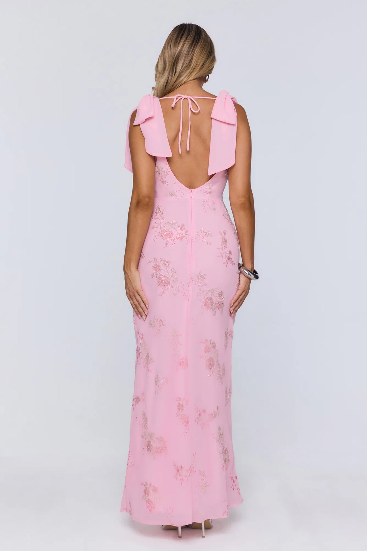 Soft Icon Energy Embellished Maxi Dress Pink