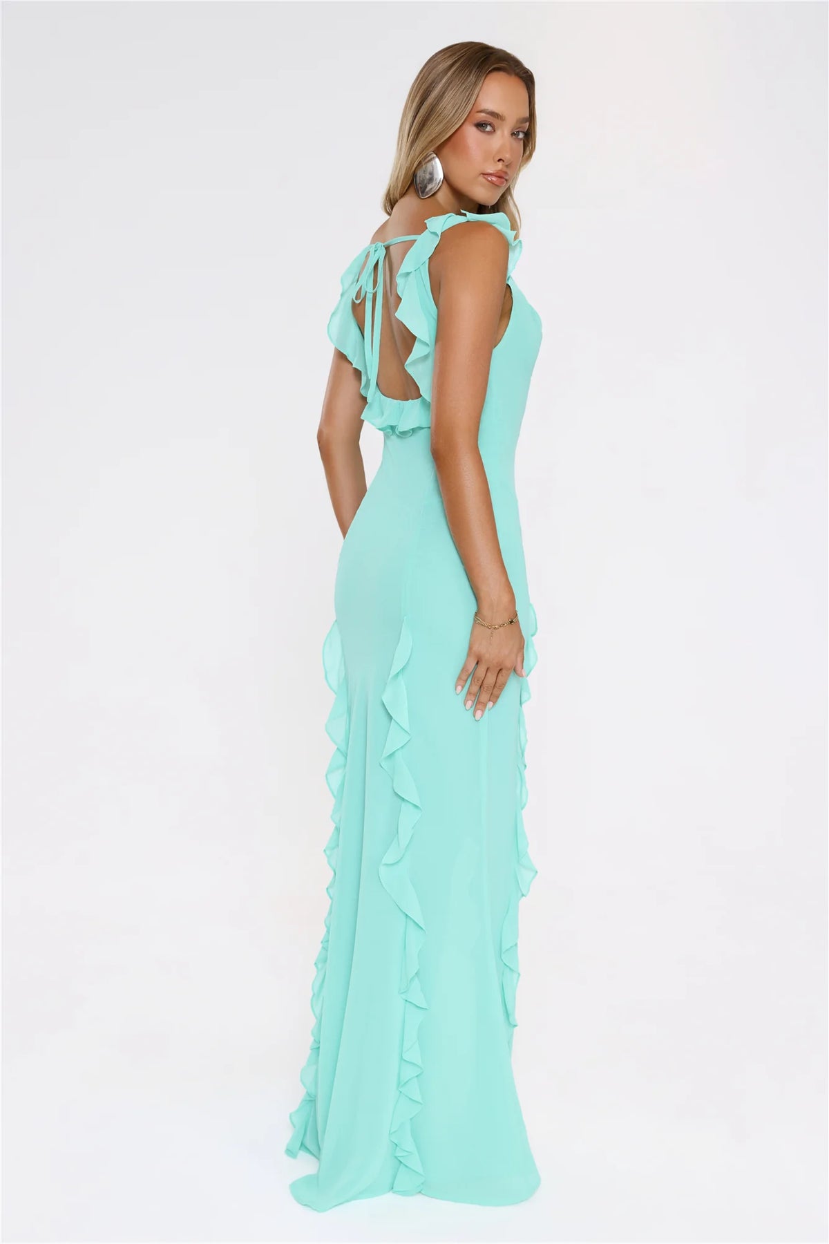 All Night Affair Maxi Dress Turquoise