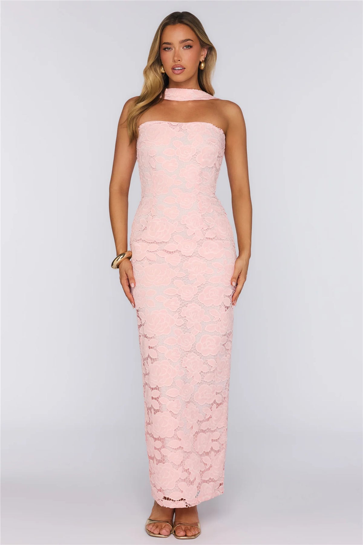 Best Is Calling Embroidered Maxi Dress Pink