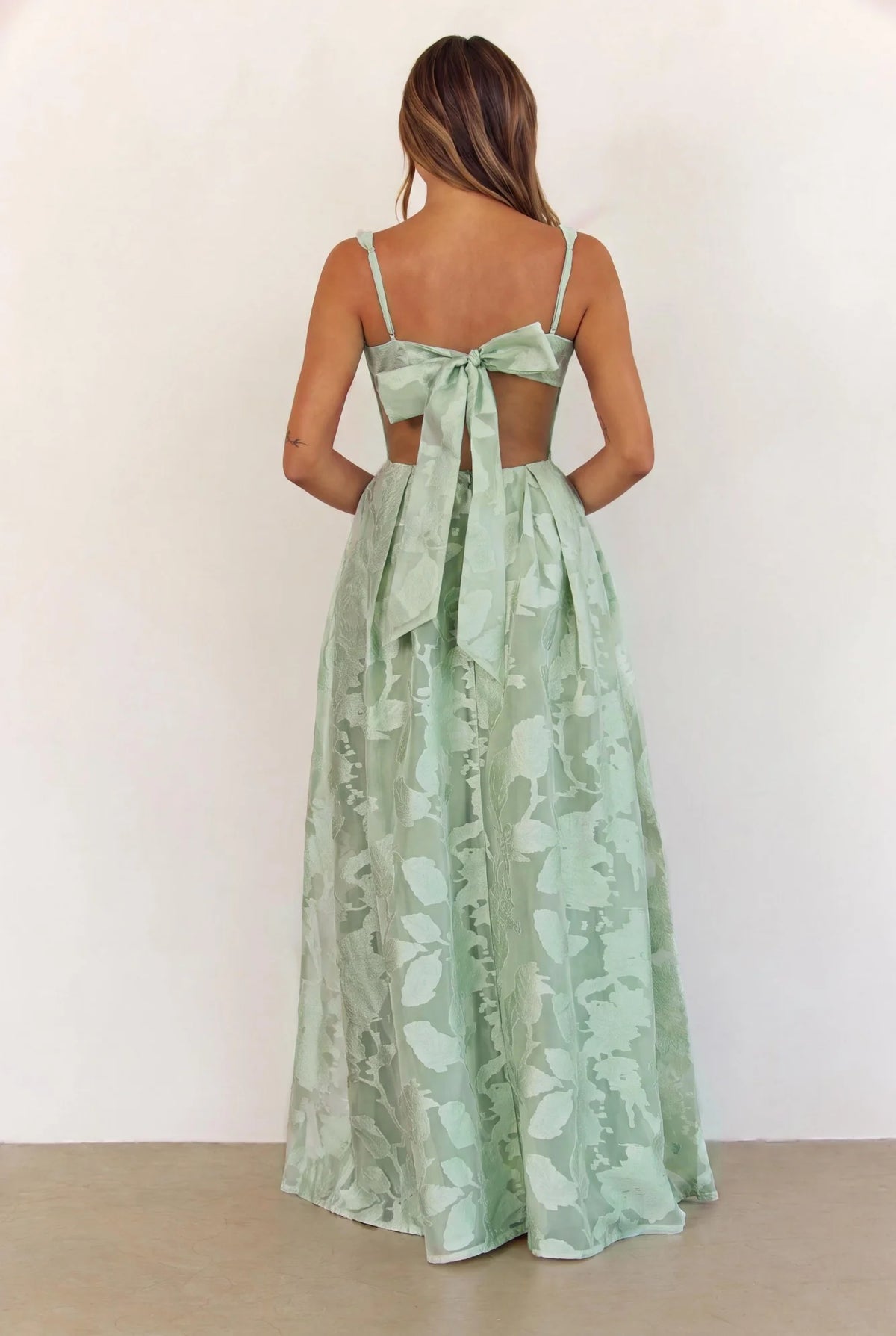 Enchanted Floral Maxi Dress Aqua