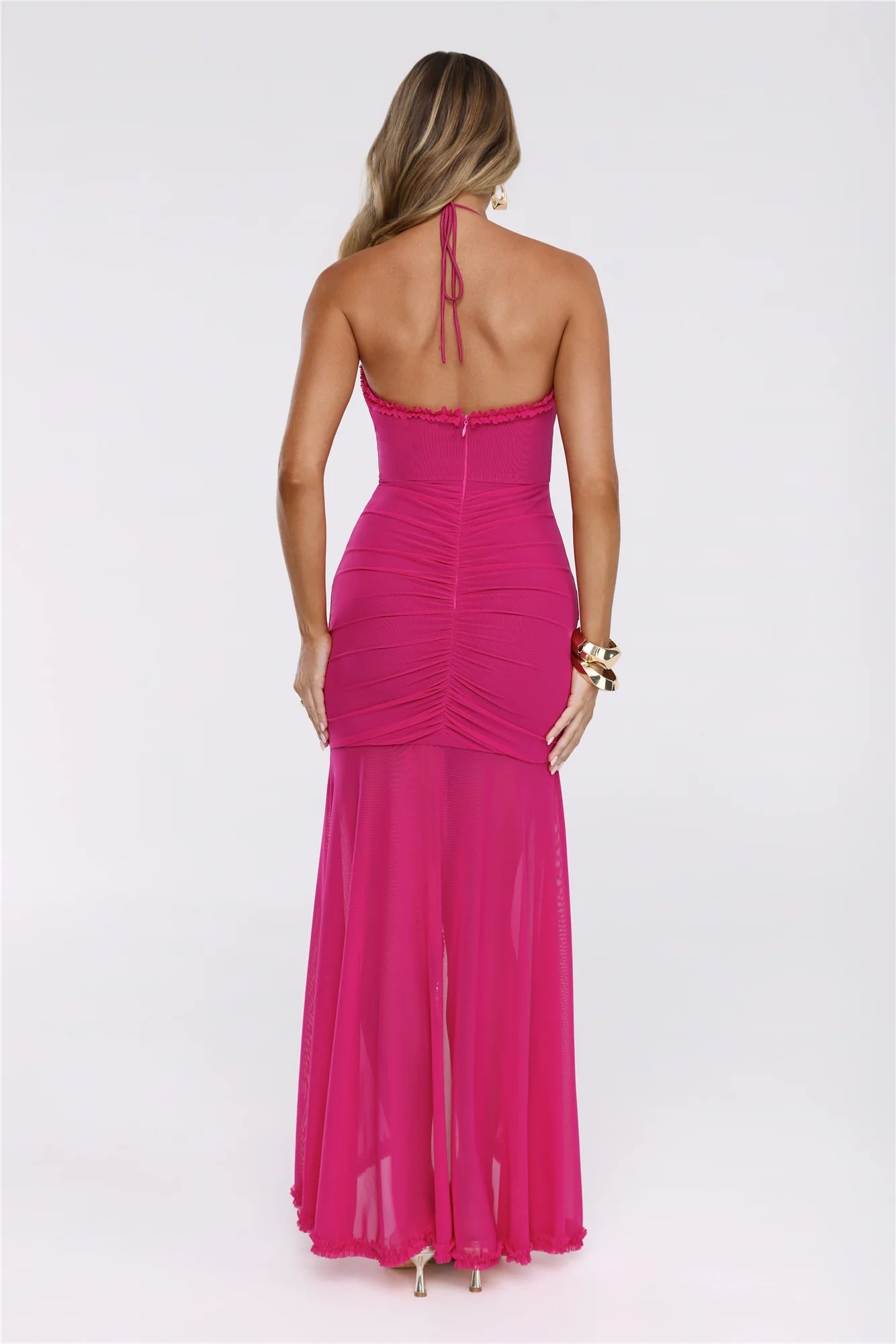 Goddess Of The Isles Halter Maxi Dress