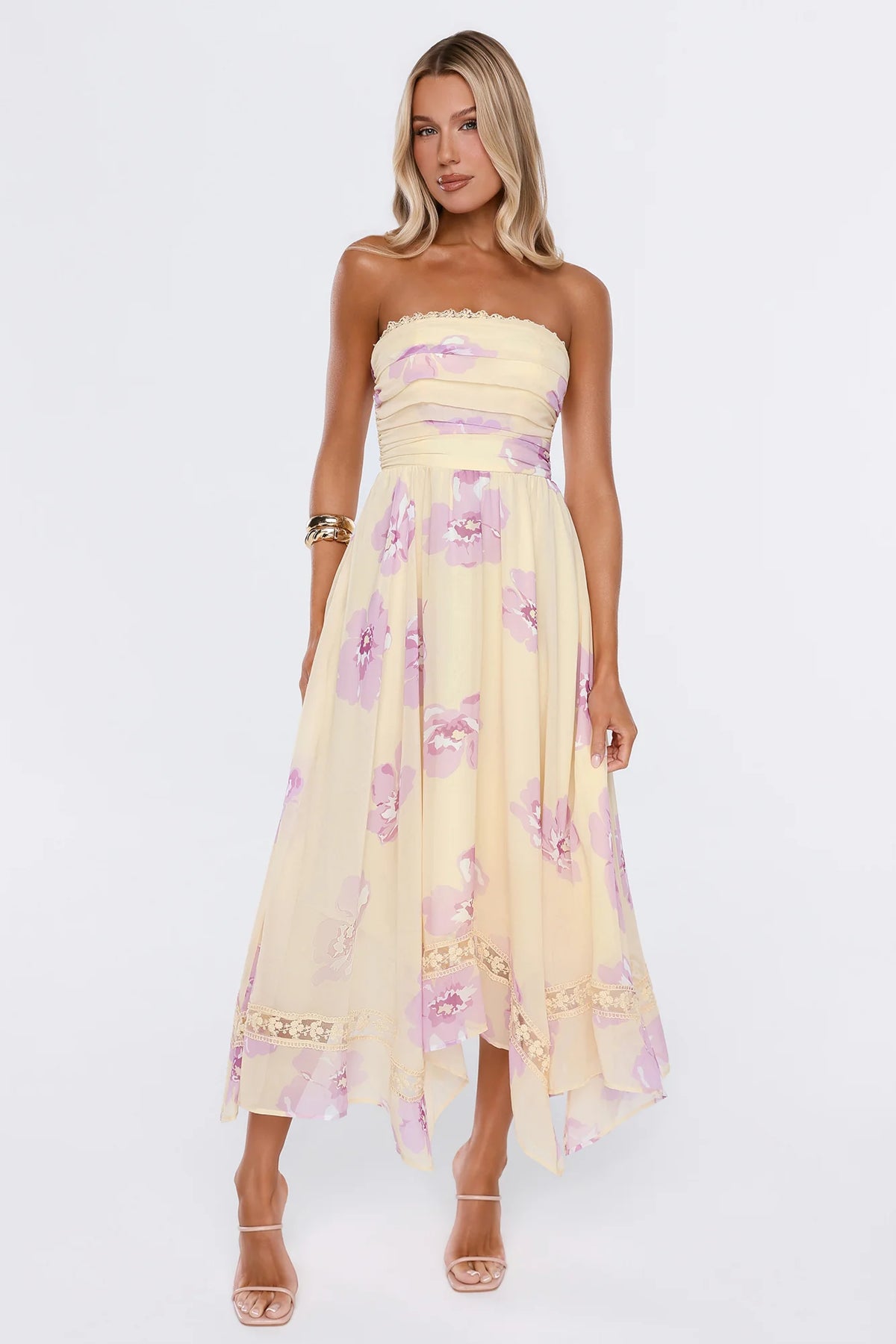 Light Joy Strapless Maxi Dress Yellow
