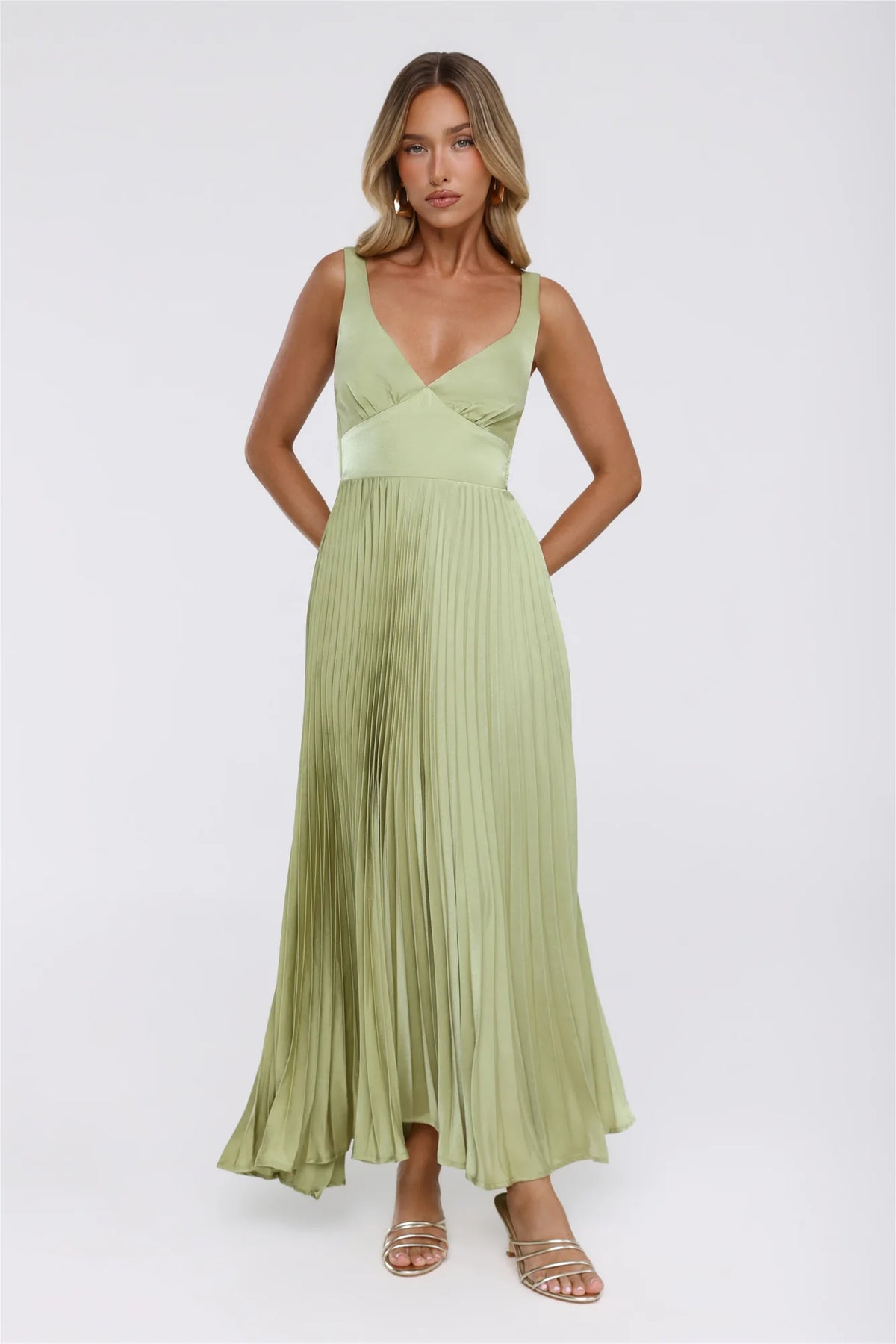 Dazzling Opulence Maxi Dress Lime