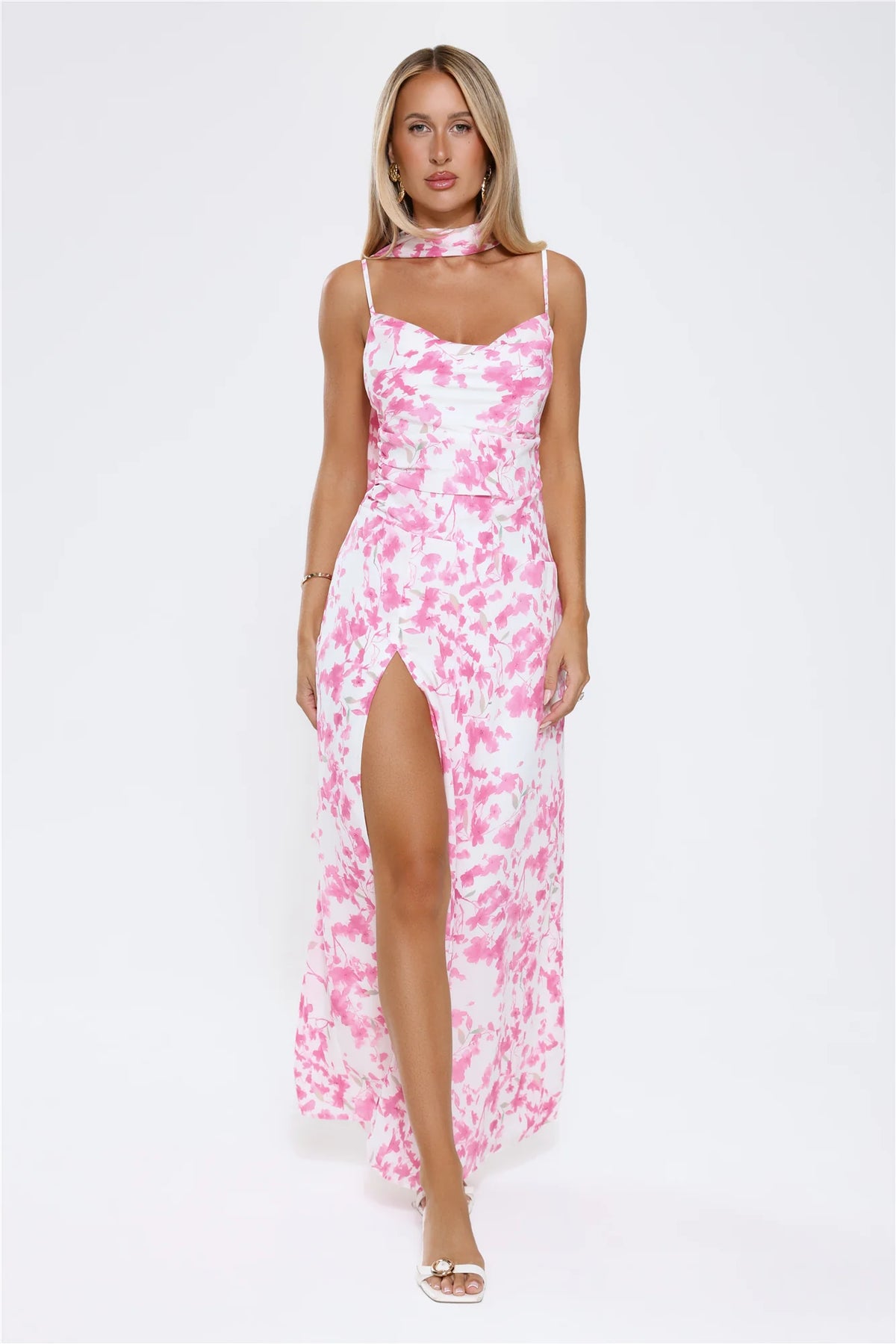 Soft Petal Sway Maxi Dress Pink
