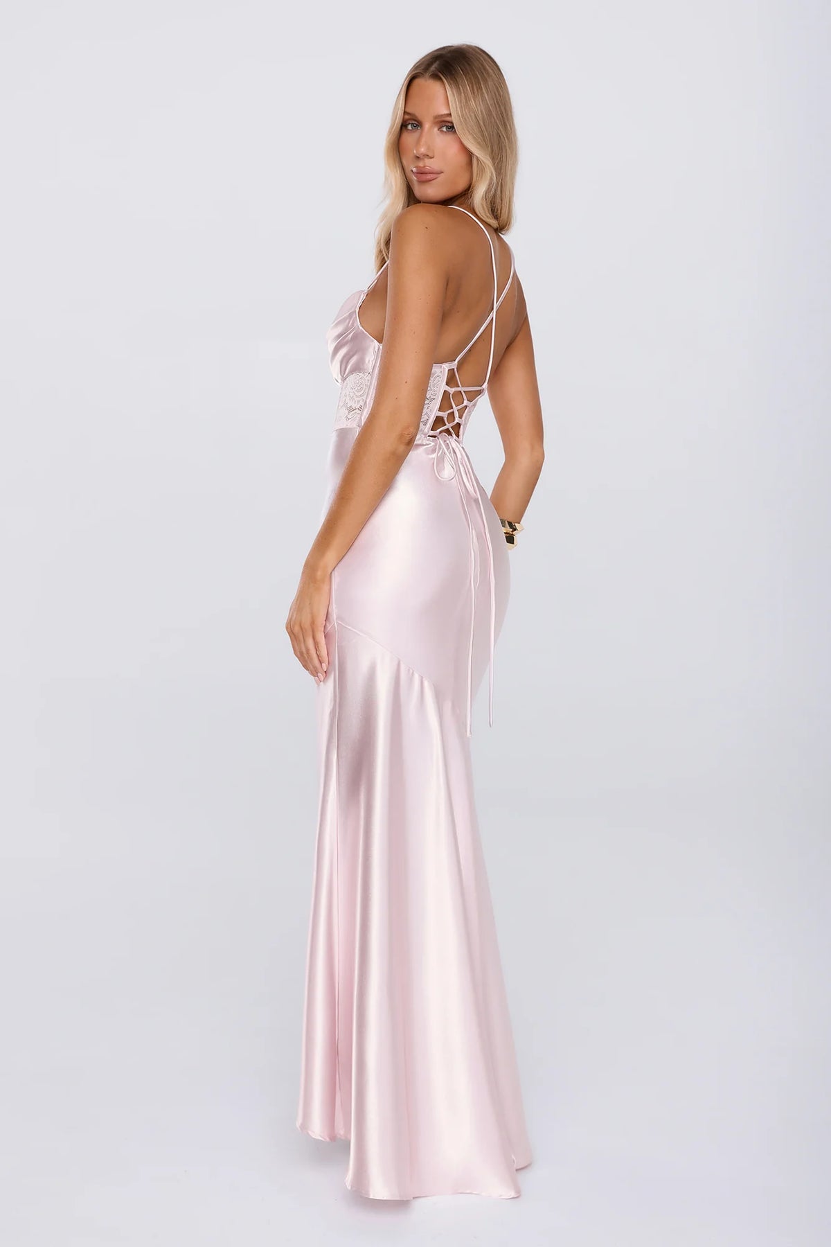 Silker Moments Satin Maxi Dress Pink