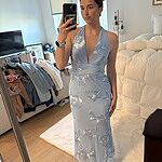 Lime Light Mesh Halter Maxi Dress Navy