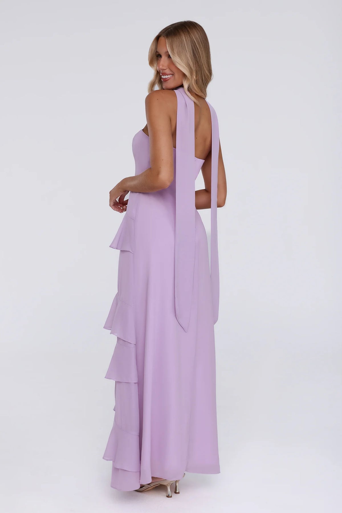 Sunset Reverie Strapless Maxi Dress Lilac