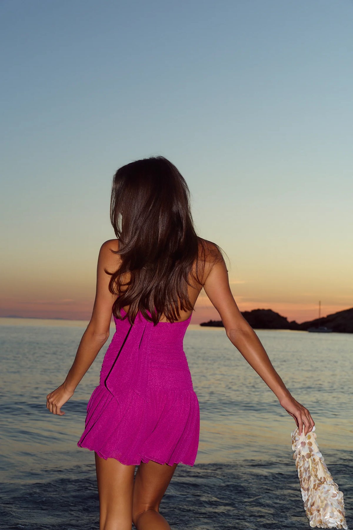 Spellbound Beauty Halter Mini Dress Magenta