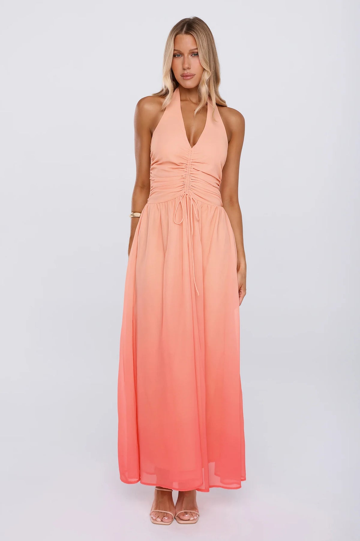 Always Invited Halter Maxi Dress Orange