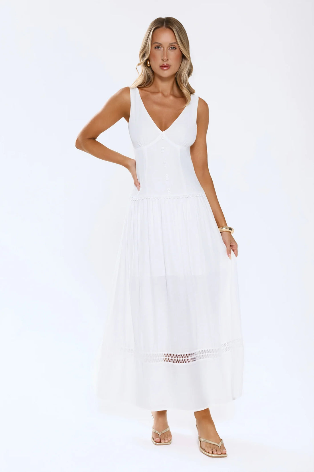 Softly Sunlit Maxi Dress White