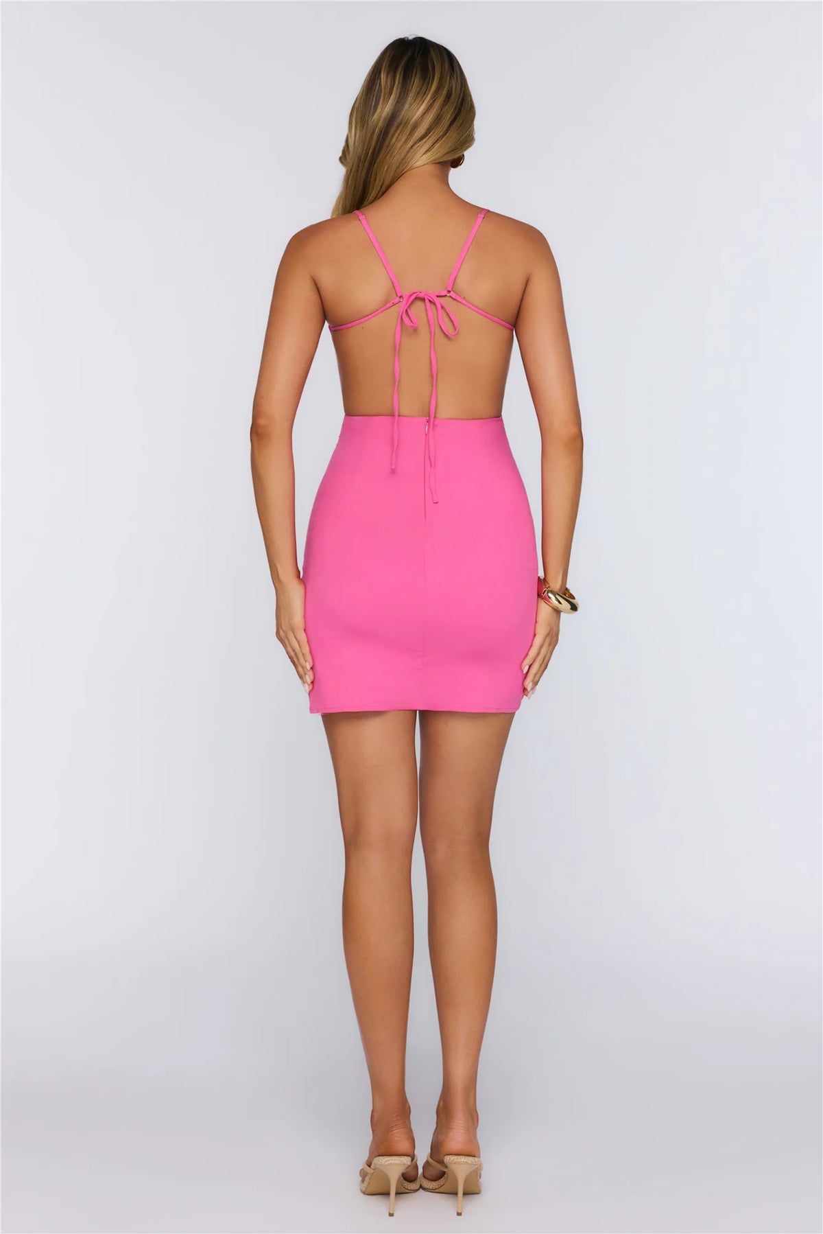 Soft Confidence Wrap Mini Dress Pink