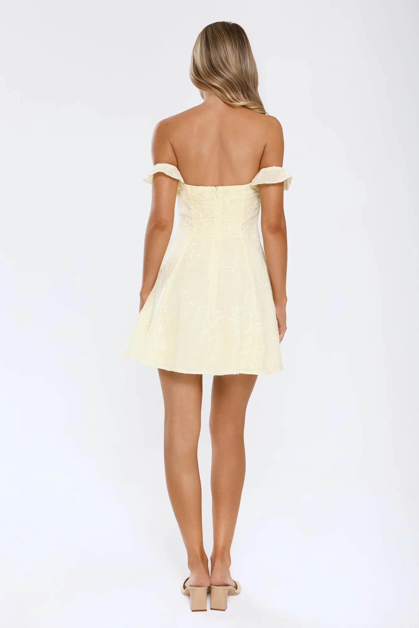 Icon Vibe Off Shoulder Mini Dress Yellow