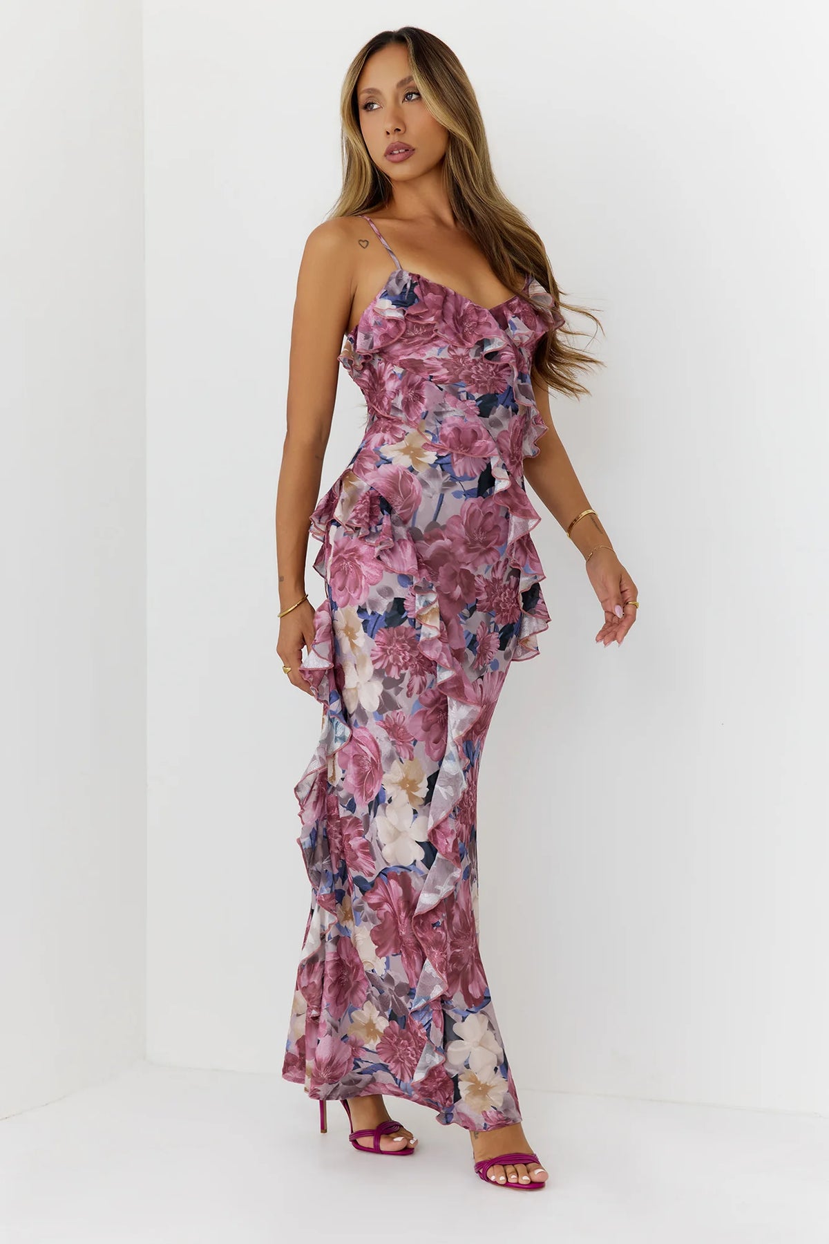 Moonlit Magnolia Maxi Dress Floral