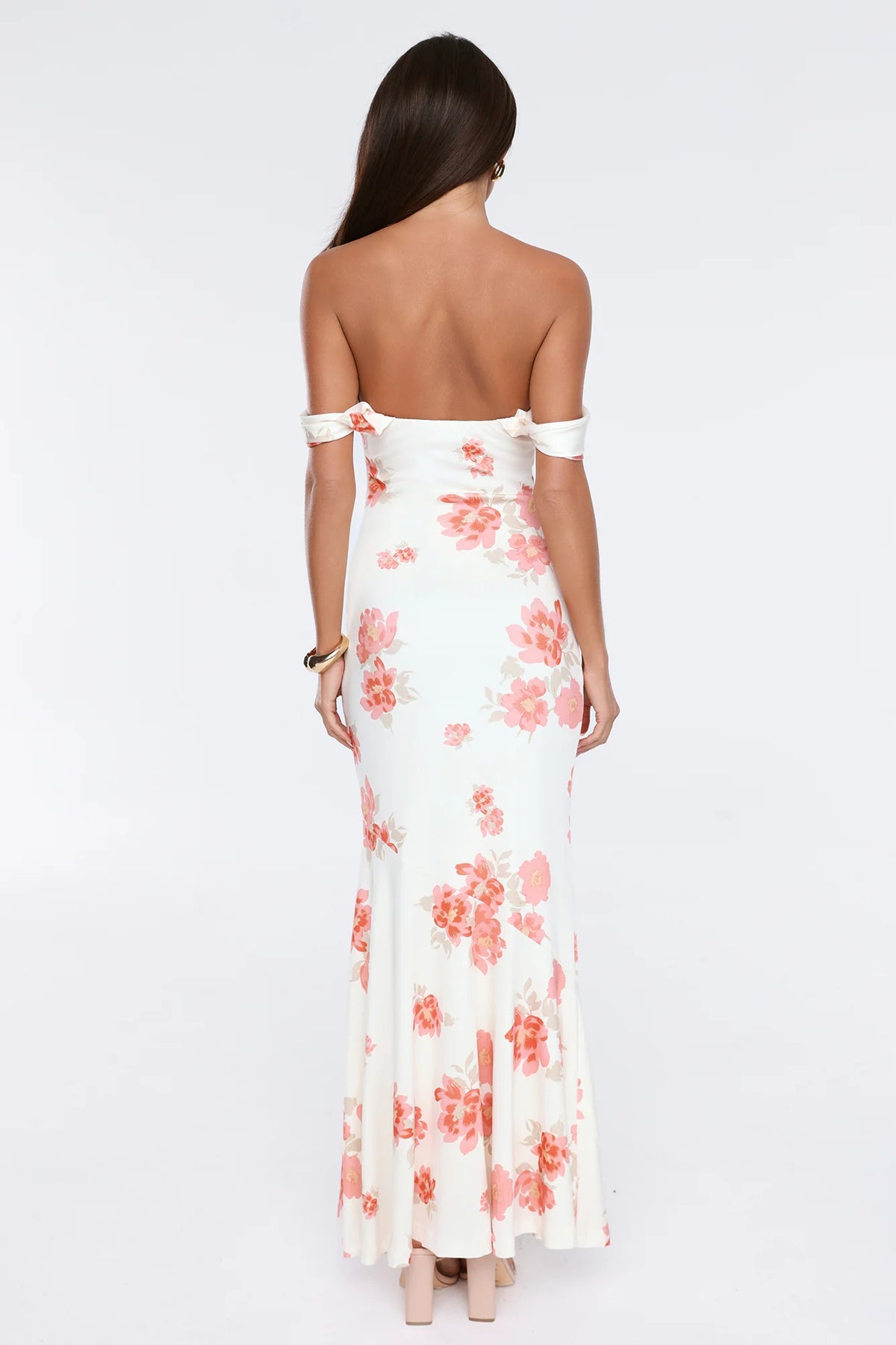 Garden Luxe Off Shoulder Maxi Dress White