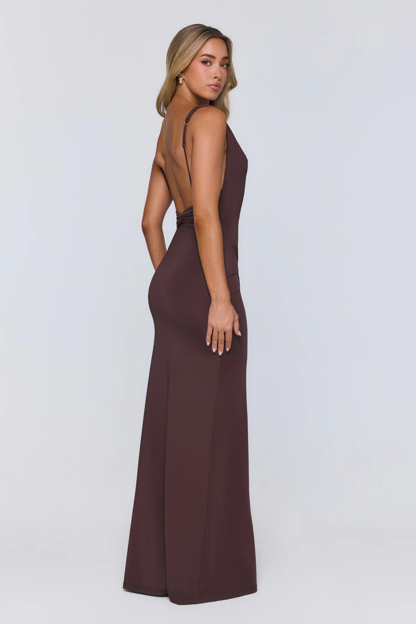 Late Night Energy Maxi Dress Brown